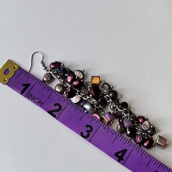 Lavender Purple Long Earrings - Picture 8 of 9